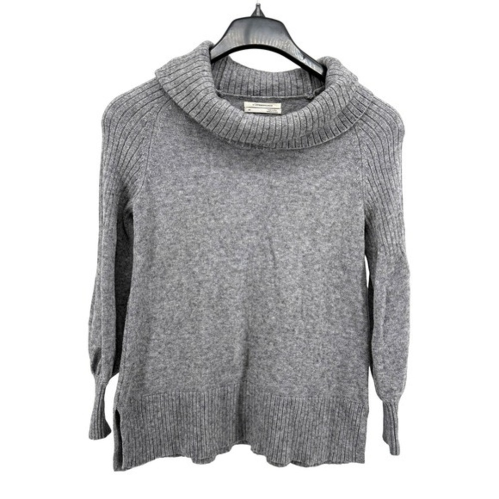 By Anthropologie Womens XS Pre-Owned Light Grey Knit Cowl Neck Sweater Pullover